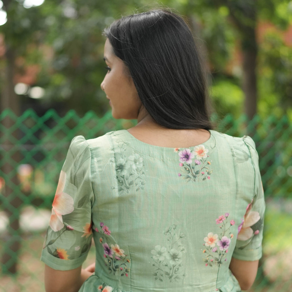 Afrah Digital Gown - Green