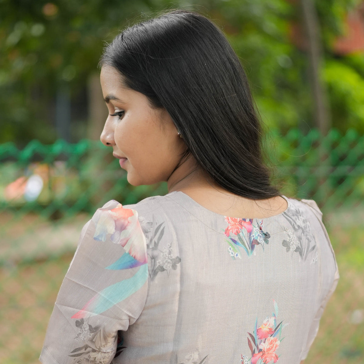 Afrah Digital Gown - Gray